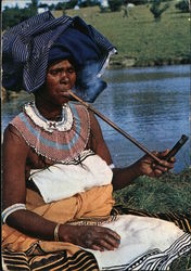 Xhosa woman smoking her pipe Postcard