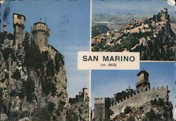 Three sights of San Marino castle Italy Postcard Postcard Postcard