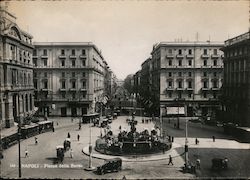 Piazza della Borsa Naples, Italy Postcard Postcard Postcard