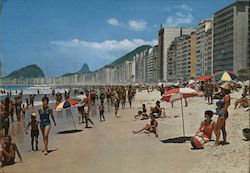 Copacabana Beach Rio De Janeiro, Brazil Postcard Postcard Postcard