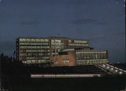 Nighttime view of Africa Hall, Addis Ababa Postcard