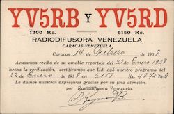 YV5RB y YV5RD Postcard