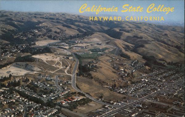 Aerial View of California State College, Alameda County Hayward, CA