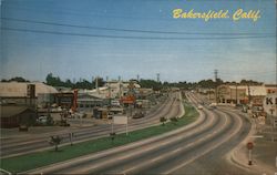 Highway 99 entering Bakersfield Postcard