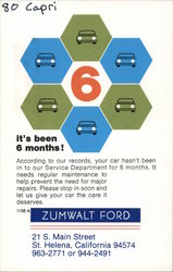 Zumwalt Ford six months reminder Postcard