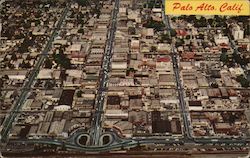 Aerial View, Downtown Palo Alto Postcard
