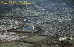 An Aerial View of the Thriving Town of San Pablo and the Brookside Hospital Shown in the Center of the Picture Postcard
