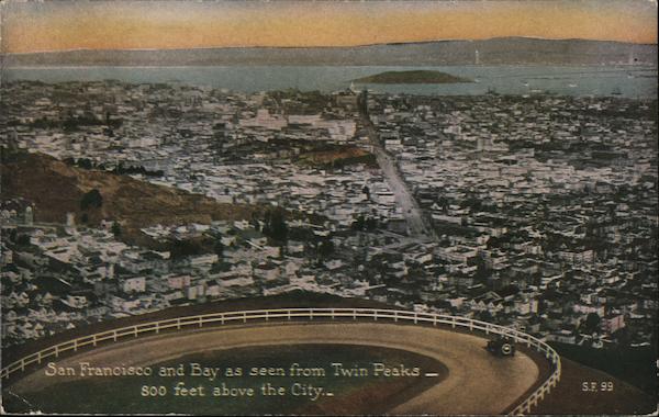 San Francisco and Bay as seen from Twin Peaks California