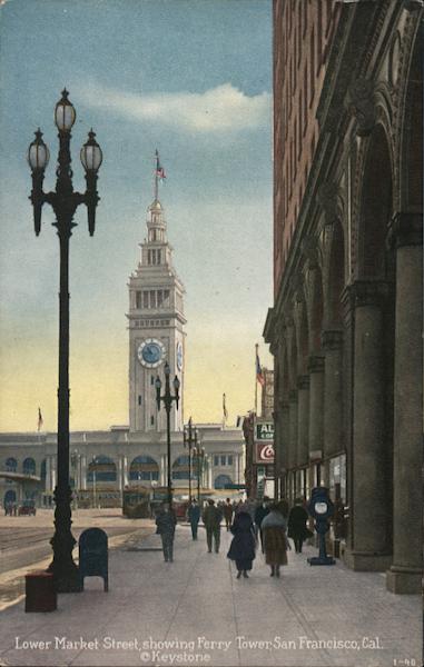 Lower Market Street,Ferry Tower San Francisco California