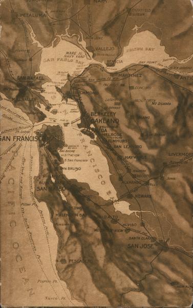 Map of San Francisco Bay Area of California