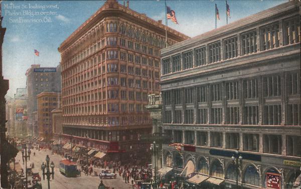 Market St. Looking West, Phelan Bldg, in Center San Francisco California