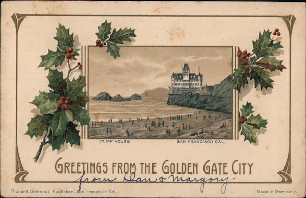 Cliff House Greetings From the Golden Gate City San Francisco California