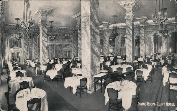 Dining room, Clift Hotel San Francisco California
