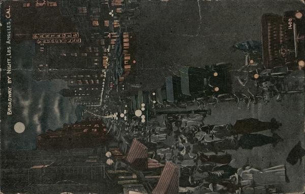 Broadway by night Los Angeles California