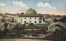 City Hall and Park San Pedro, CA Postcard Postcard Postcard