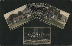 Some of the Attractions at Seigler Springs, Lake Co, Cal. Arsenic Spring and Bath, The Iron Baths, Camping Grounds Postcard