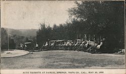 Auto Tourists Samuel Springs May 30, 1908 Napa Co. Postcard
