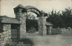 Entrance Gate Aetna Springs, CA Postcard Postcard Postcard