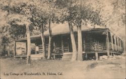 Log Cottage at Woodworth's Postcard