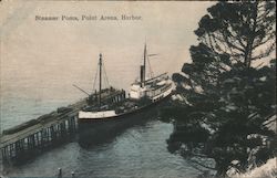 Steamer Poma, Point Arena Harbor California Postcard Postcard Postcard