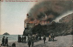 Cliff House Burning, September 7th 1907 San Francisco, CA Postcard Postcard Postcard