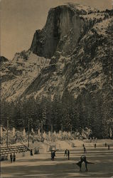 Skating Rink, Half Dome, Winter Postcard