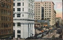 Spring Street Looking North From Sixth Street Postcard