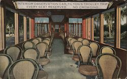 Interior Observation Car - Tilton's Trolley Trip Postcard