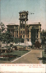 Hall of Justice after earthquake and fire. April 18, 1906 Postcard