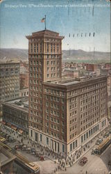 Bird's Eye View, 12th and Broadway - showing Oakland Bank Building California Postcard Postcard Postcard