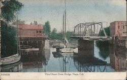 Third Street Draw Bridge Napa, CA Postcard Postcard Postcard