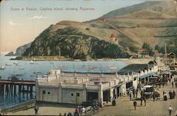 Scene at Avalon, Catalina Island, Showing Aquarium Santa Catalina Island, CA Postcard Postcard Postcard