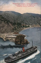 Steamship "Avalon" Sugar Loaf Rock, Casino and Hotel St. Catherine Postcard