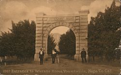 Entrance to Veterans Home, Napa Co. Postcard