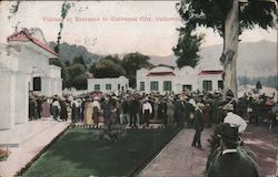 Visitors at Entrance to University City Postcard