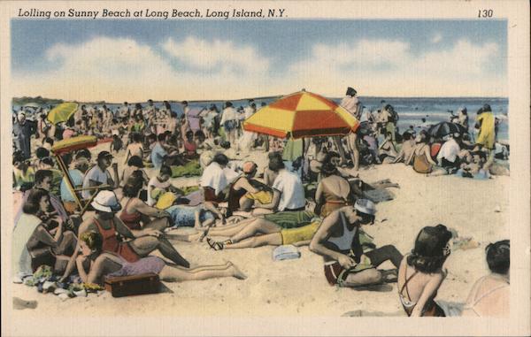 Lolling on Sunny Beach at Long Beach New York