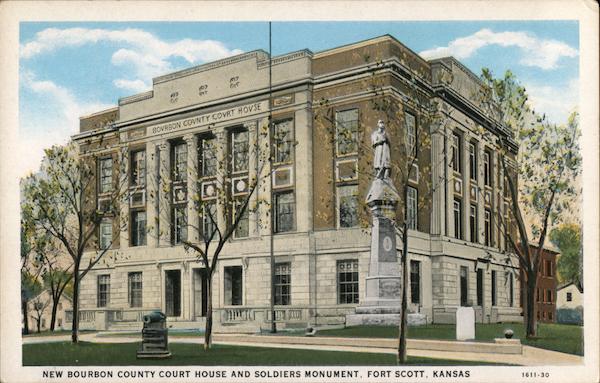 New Bourbon County Court House and Soldiers Monument Fort Scott Kansas