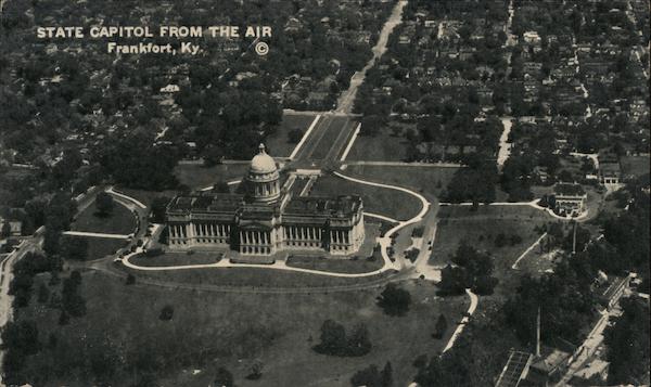 State Capitol from the Air Frankfort Kentucky