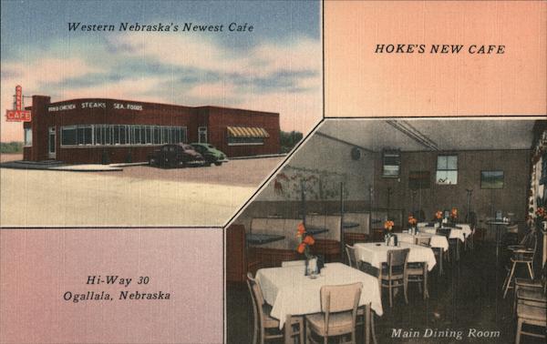 Hoke's New Cafe, main dining room Ogallala Nebraska