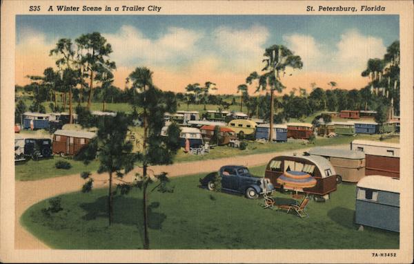 Trailer City winter scene St. Petersburg Florida