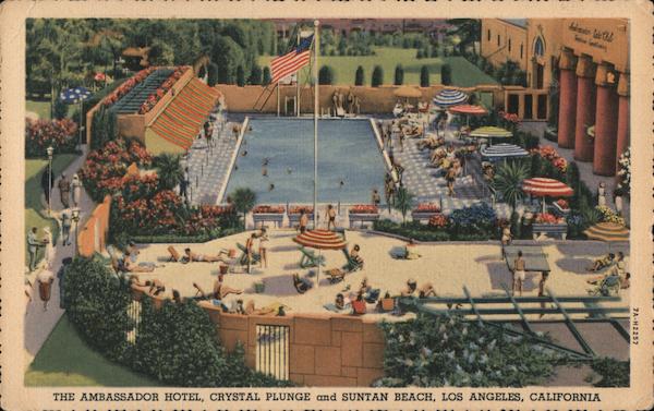 The Ambassador Hotel, Crystal Plunge and Suntan Beach Los Angeles California