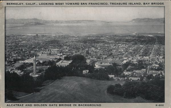 Looking West Toward San Francisco, Treasure Island, Bay Bridge, Alcatraz and Golden Gate Bridge in Background