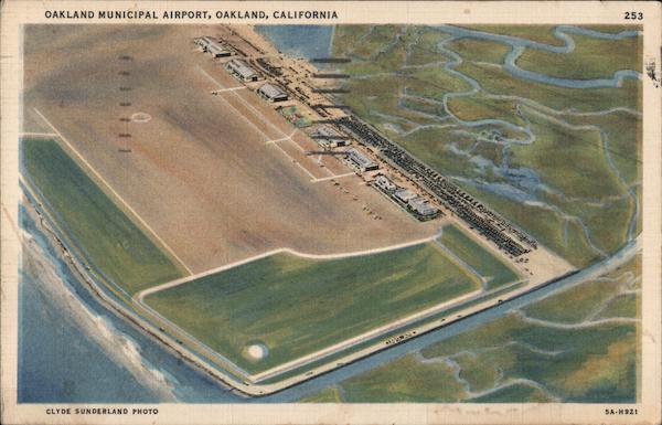 Oakland Municipal Airport aerial view. California