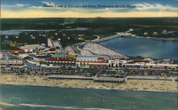 Aerial view of Amusement Area Nantasket Beach Postcard