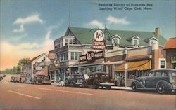 Business district at Buzzards Bay. A&P Super Market Postcard