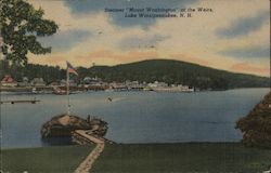 Steamer Mount Washington at the Wiers. Dock, boats, harbor Lake Winnipesaukee, NH Postcard Postcard Postcard