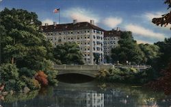 Hotel Somerset, bridge, lake Postcard
