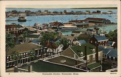 Nantucket Harbor, boats, pier, dock Postcard