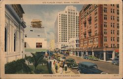 Flagler Street Showing the New Dupont Building Postcard