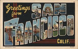 Greetings from San Francisco, Calif. California Postcard Postcard Postcard